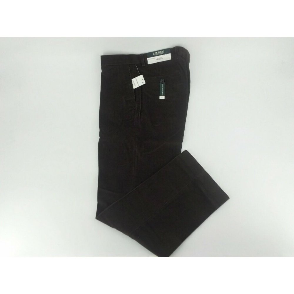 LAUREN RALPH LAUREN CORDUROYS CLASSIC FIT PANTS MENS SIZE 38X30 DARK BROWN NWT